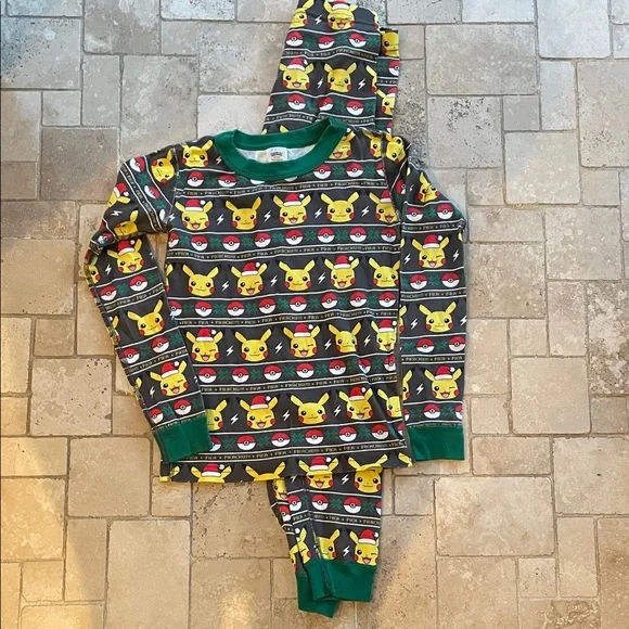 Pokemon Pikachu Kids Pajama Set - Hanna Andersson 140cm 10 - Picture 1 of 6